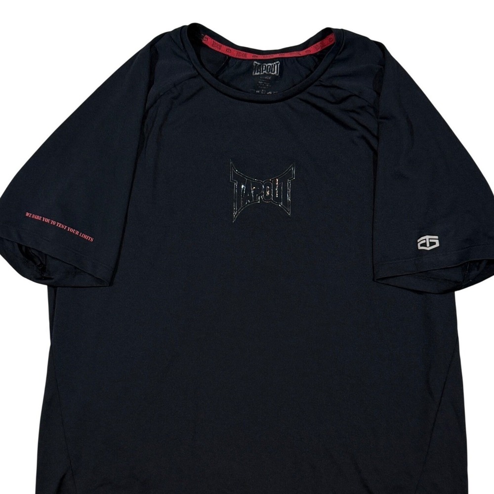 Tapout WWE Performance Shirt Mens XL Black Red Graphic Logo MMA Gym Training Tee